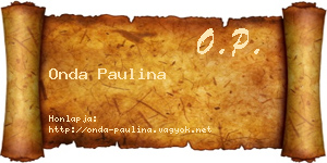 Onda Paulina névjegykártya